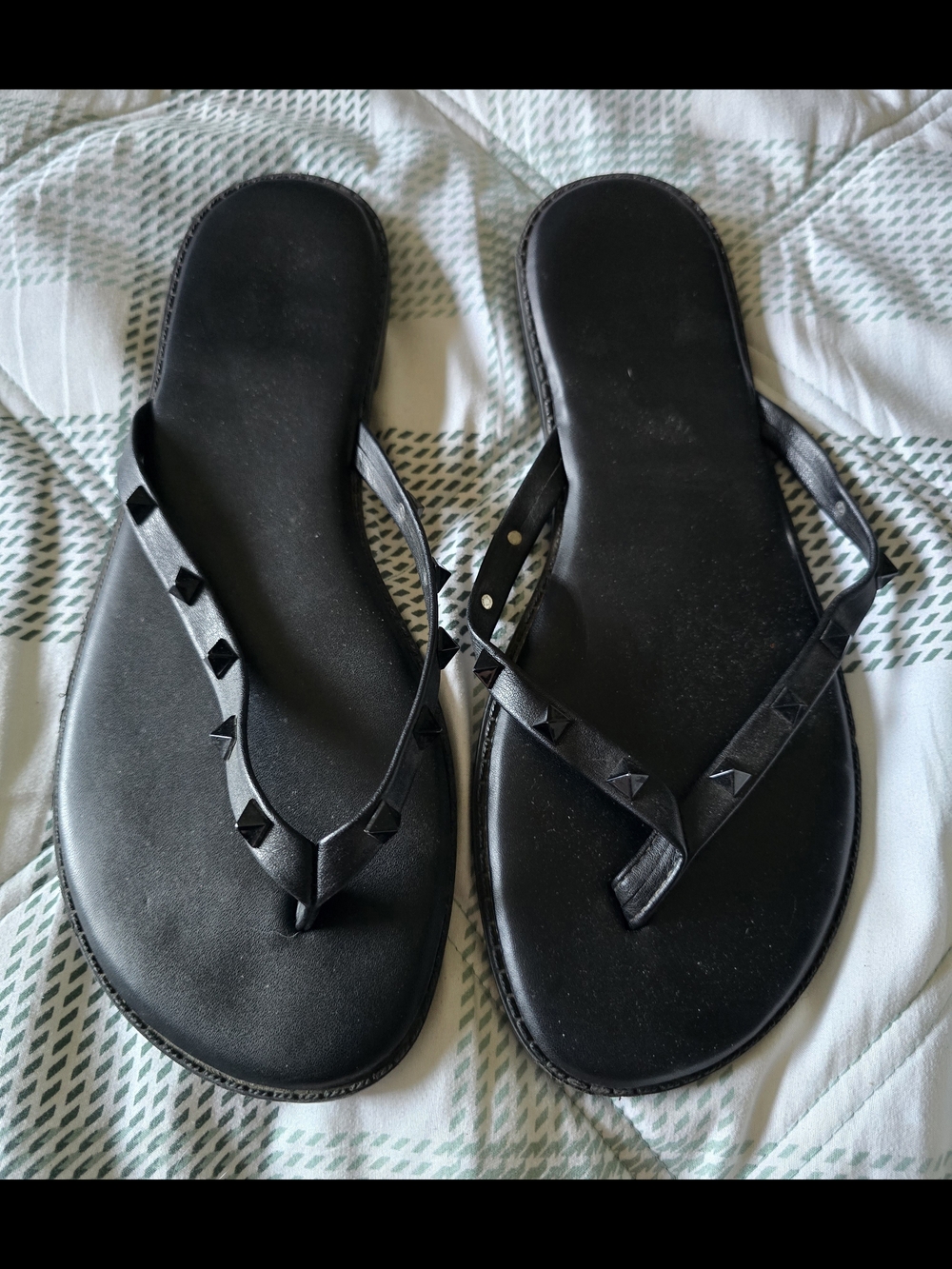 Women’s Black Studded Flip Flop Sandals